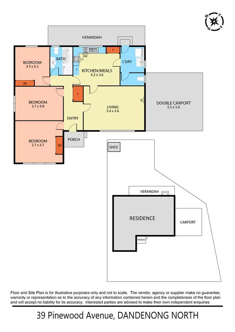 Floorplan of Homely house listing, 39 pinewood Avenue, Dandenong North VIC 3175