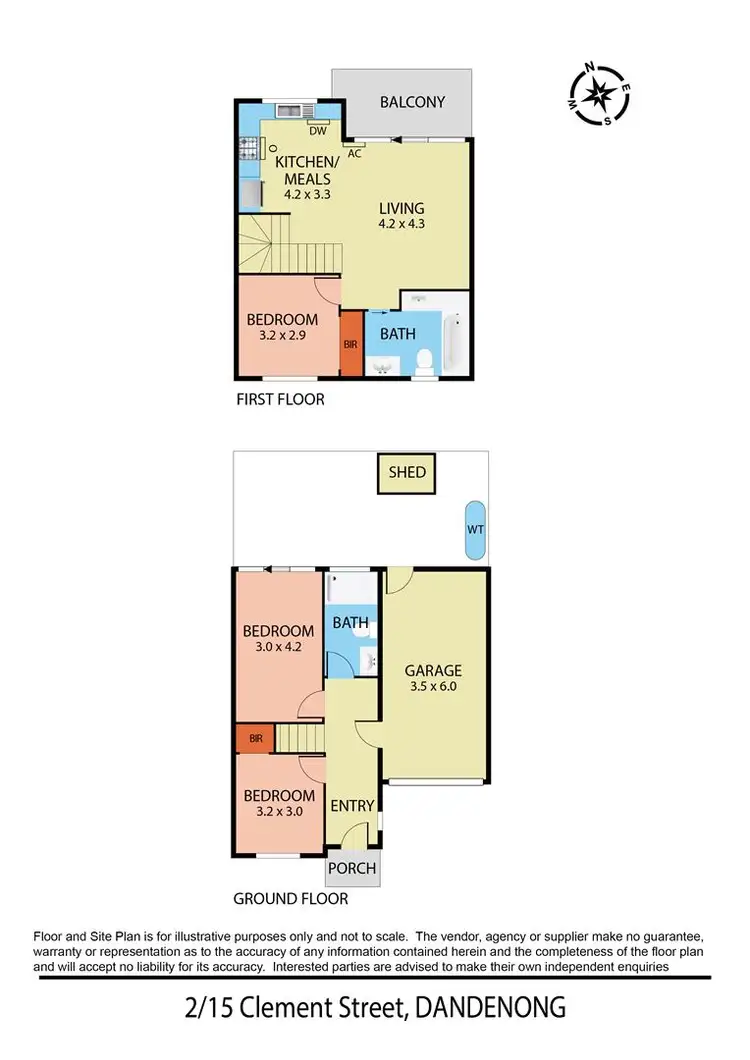 Floorplan of Homely townhouse listing, 2/15 Clement Street, Dandenong VIC 3175