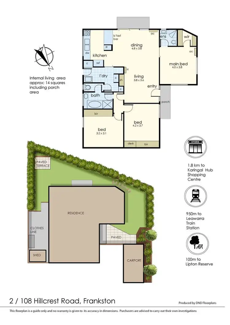 Floorplan of Homely unit listing, 2/108 Hillcrest Road, Frankston VIC 3199