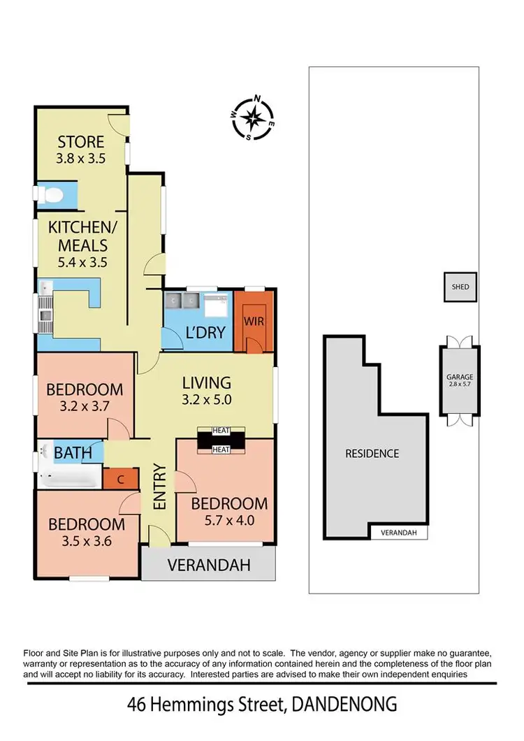 Floorplan of Homely house listing, 46 Hemmings Street, Dandenong VIC 3175