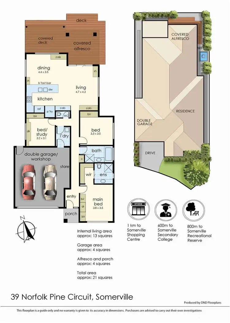 Floorplan of Homely townhouse listing, 39 Norfolk Pine Circuit, Somerville VIC 3912