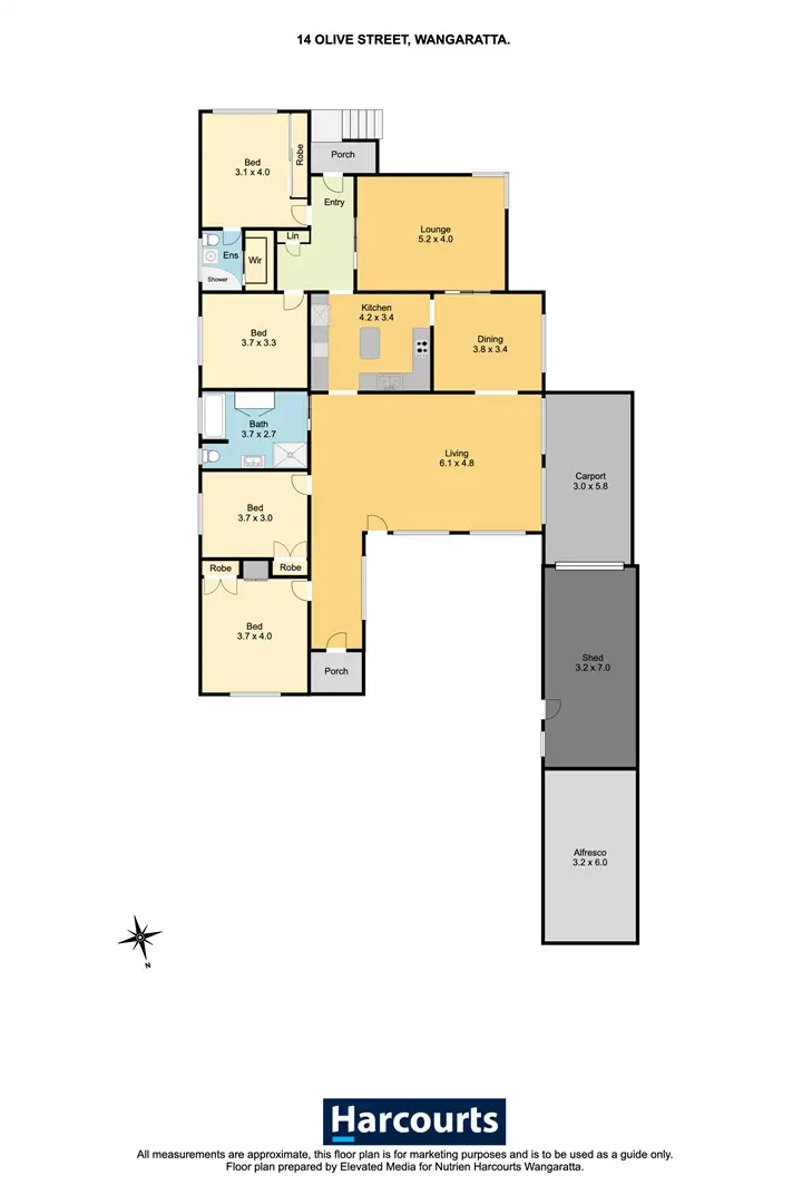 Floorplan of Homely house listing, 14 Olive Street, Wangaratta VIC 3677