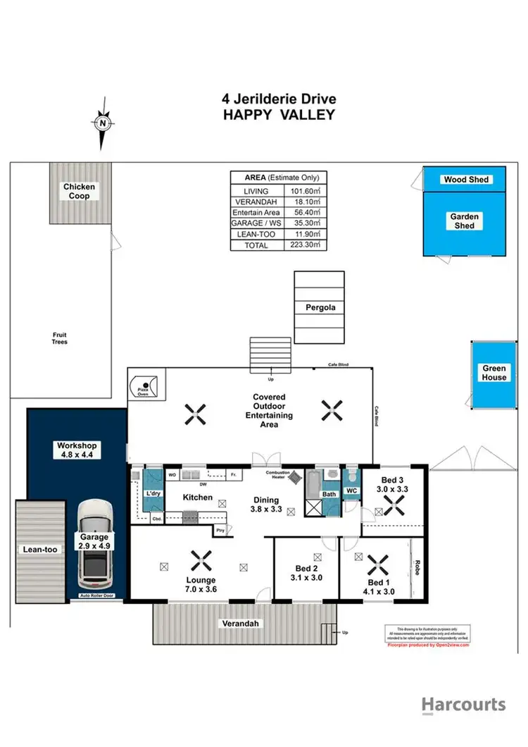 Floorplan of Homely house listing, 4 Jerilderie Drive, Happy Valley SA 5159