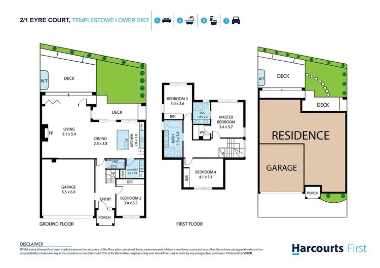 Floorplan of Homely townhouse listing, 2/1 Eyre Court, Templestowe Lower VIC 3107