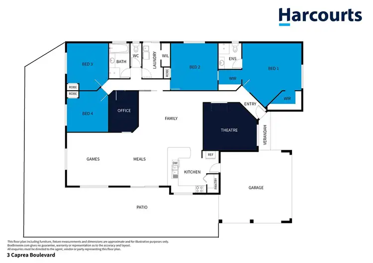Floorplan of Homely house listing, 3 Caprea Boulevard, Roleystone WA 6111