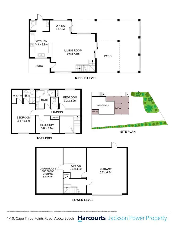 Floorplan of Homely townhouse listing, 1/10 Cape Three Points Road, Avoca Beach NSW 2251