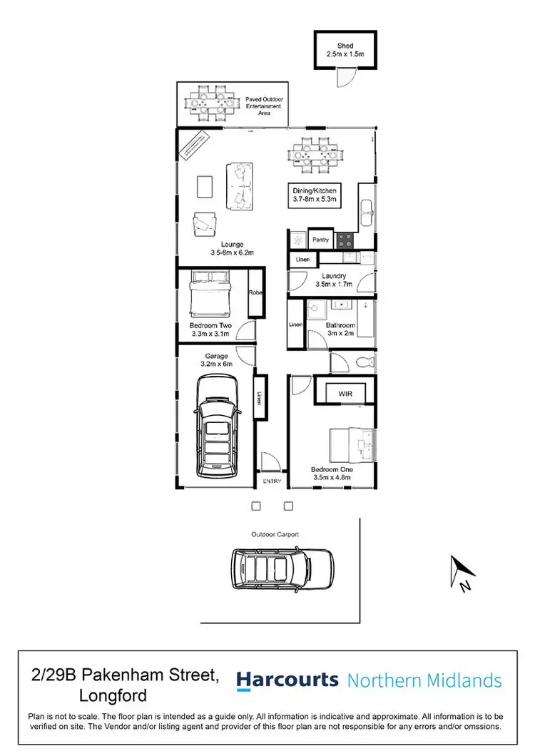 Floorplan of Homely villa listing, 2/29B Pakenham Street, Longford TAS 7301
