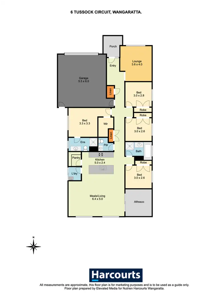 Floorplan of Homely house listing, 6 Tussock Court, Wangaratta VIC 3677