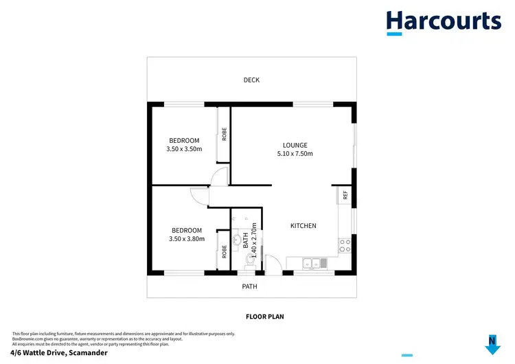 Floorplan of Homely unit listing, Unit 4/6 Wattle Drive, Scamander TAS 7215
