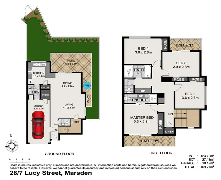 Floorplan of Homely townhouse listing, 28/7 Lucy Street, Marsden QLD 4132