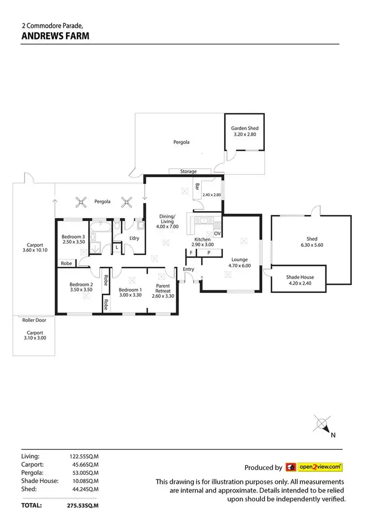 Floorplan of Homely house listing, 2 Commodore Parade, Andrews Farm SA 5114