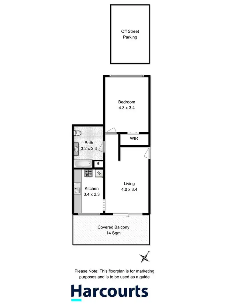 Floorplan of Homely unit listing, 7/62 King Street, Bellerive TAS 7018