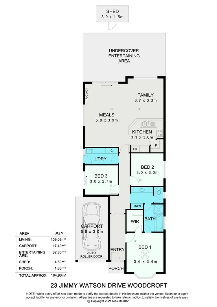 Floorplan of Homely house listing, 23 Jimmy Watson Drive, Woodcroft SA 5162