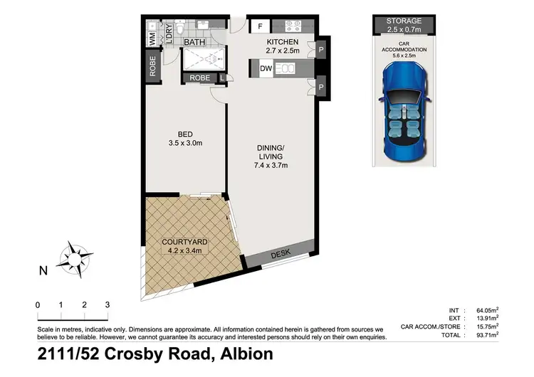 Floorplan of Homely unit listing, 2111/52 Crosby Road, Albion QLD 4010