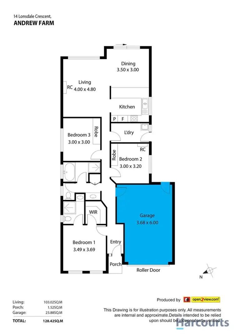 Floorplan of Homely house listing, 14 Lonsdale Crescent, Andrews Farm SA 5114