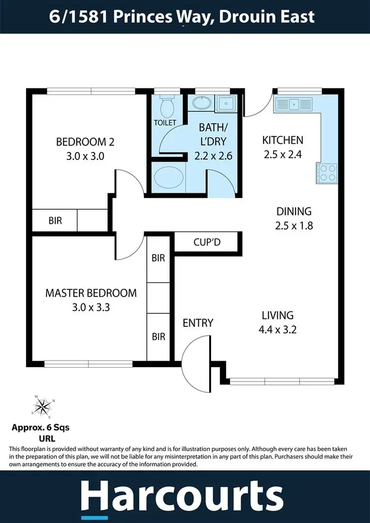 Floorplan of Homely unit listing, 6/1581-1583 Princes Way, Drouin East VIC 3818