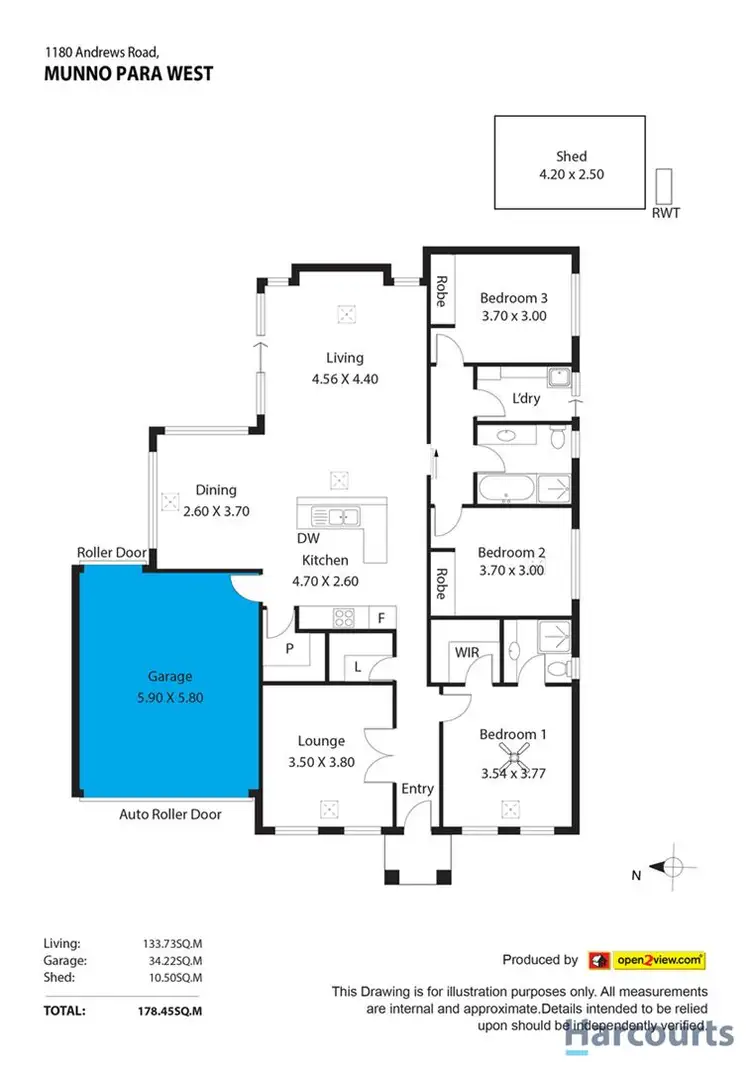 Floorplan of Homely house listing, 1180 Andrews Road, Munno Para West SA 5115