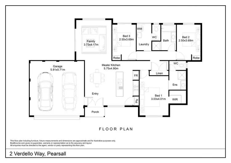 Floorplan of Homely house listing, 2 Verdello Way, Pearsall WA 6065