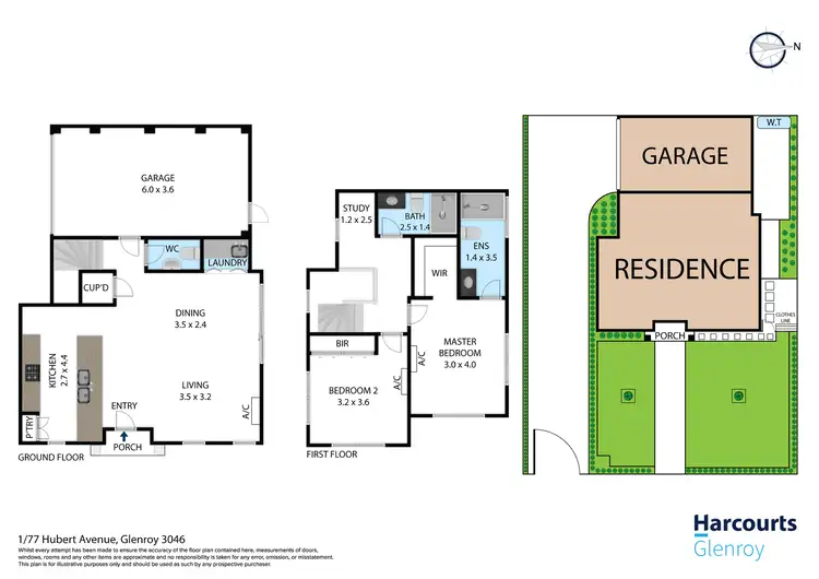 Floorplan of Homely townhouse listing, 1 Hubert Avenue, Glenroy VIC 3046