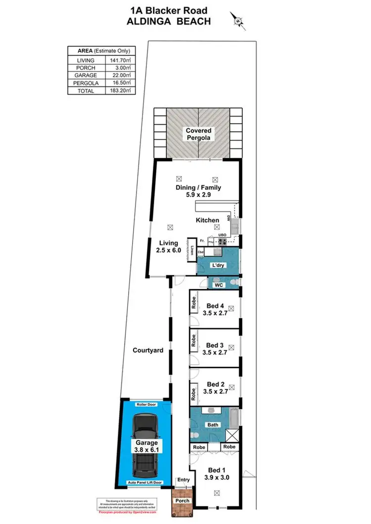 Floorplan of Homely house listing, 1A Blacker Road, Aldinga Beach SA 5173