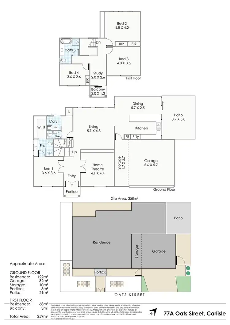Floorplan of Homely house listing, 77A Oats Street, Carlisle WA 6101