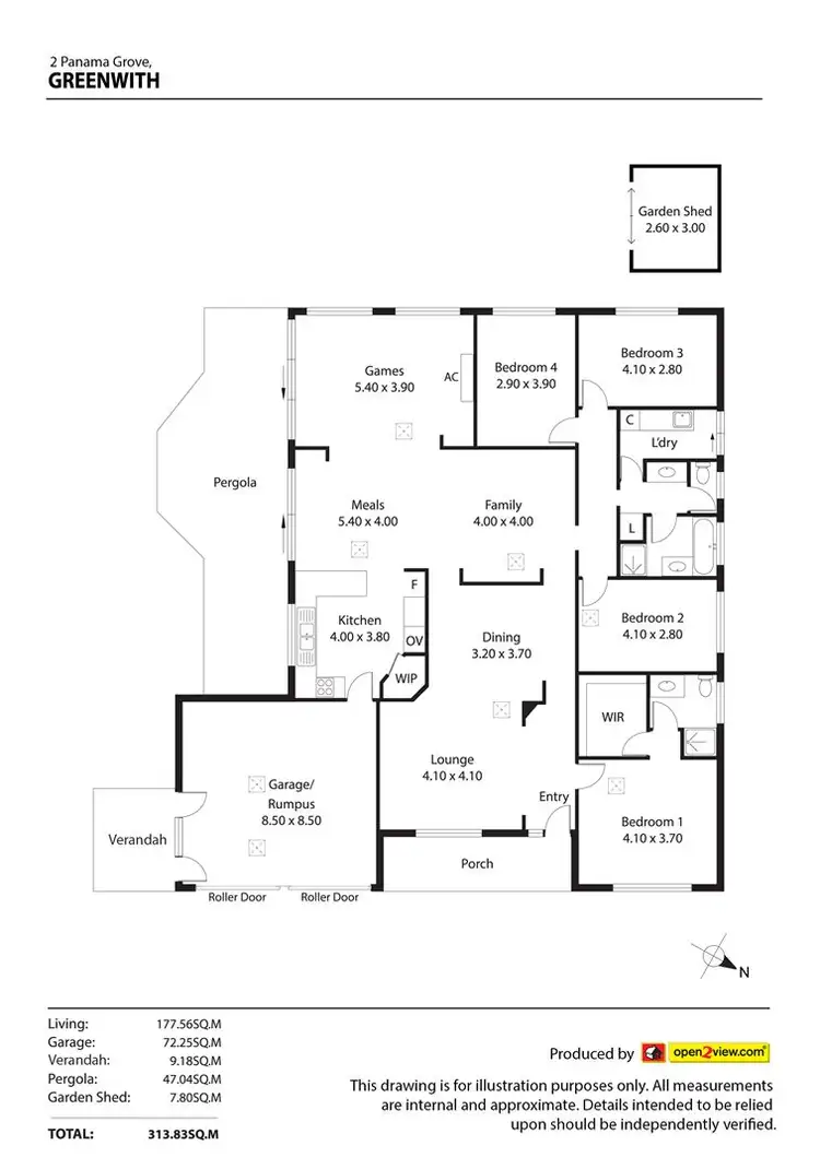 Floorplan of Homely house listing, 2 Panama Grove, Greenwith SA 5125