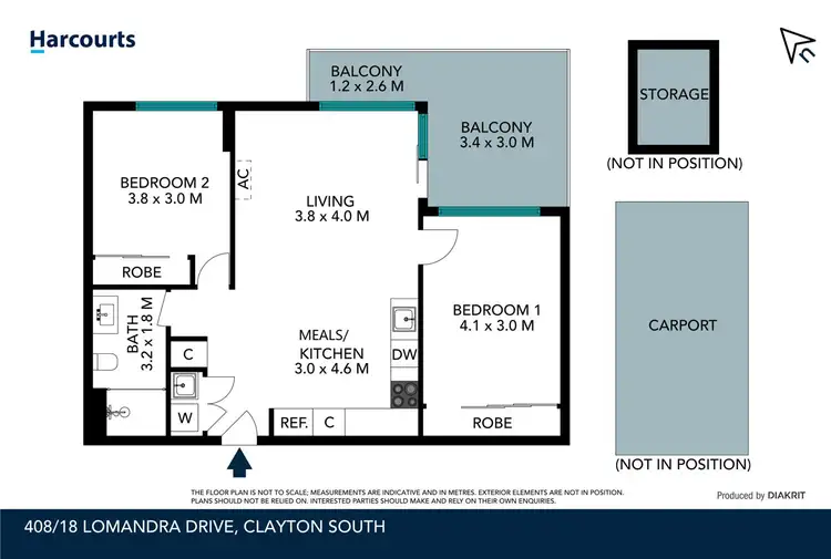 Floorplan of Homely apartment listing, 408/18 Lomandra Drive, Clayton South VIC 3169