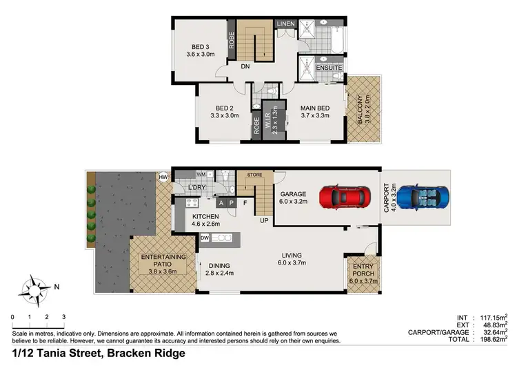Floorplan of Homely townhouse listing, 1/12 Tania Street, Bracken Ridge QLD 4017