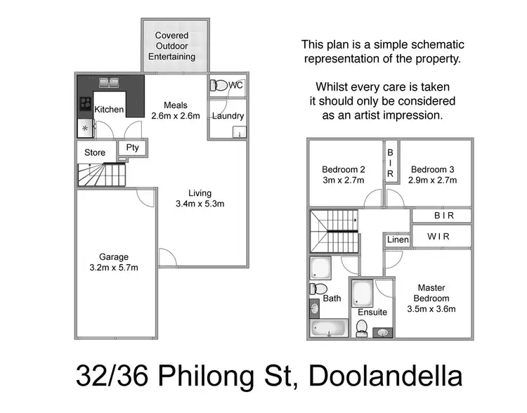 Floorplan of Homely townhouse listing, 32/36 Philong Street, Doolandella QLD 4077