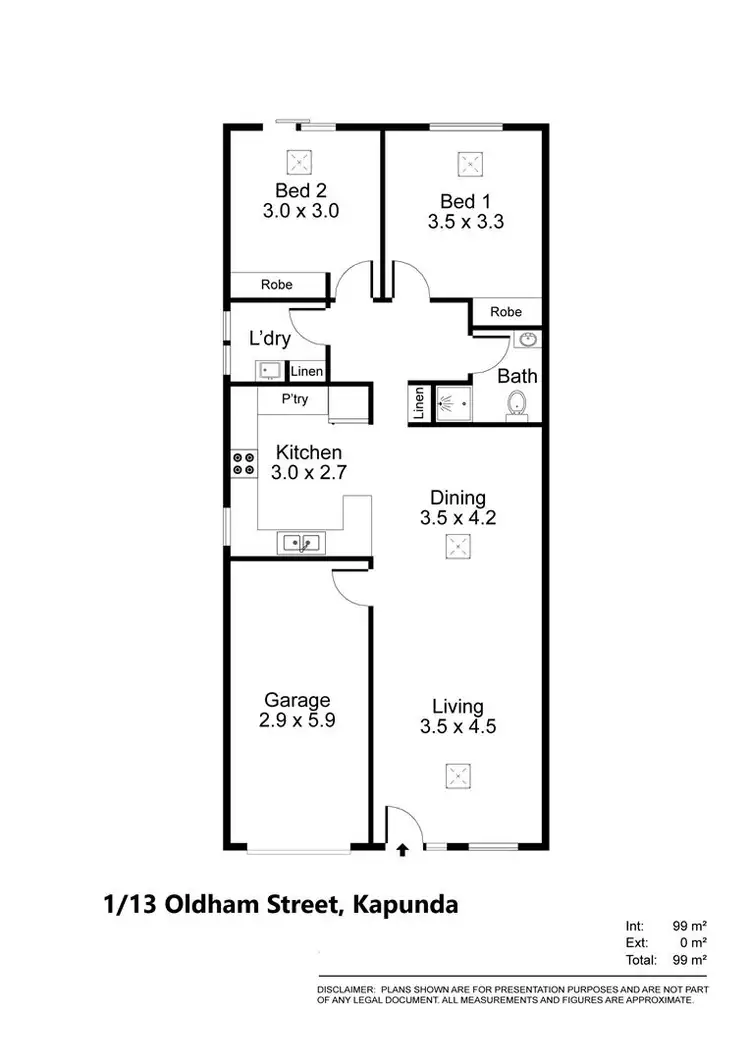 Floorplan of Homely house listing, 1/13 Oldham Street, Kapunda SA 5373