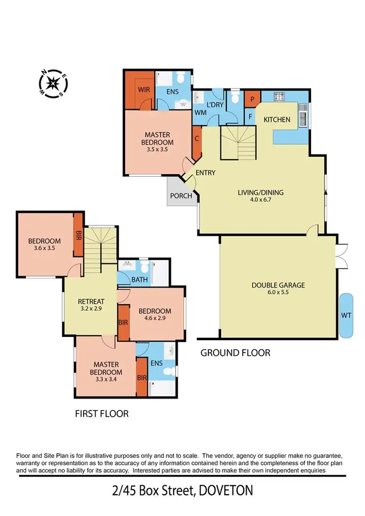 Floorplan of Homely townhouse listing, 2/45 Box Street, Doveton VIC 3177