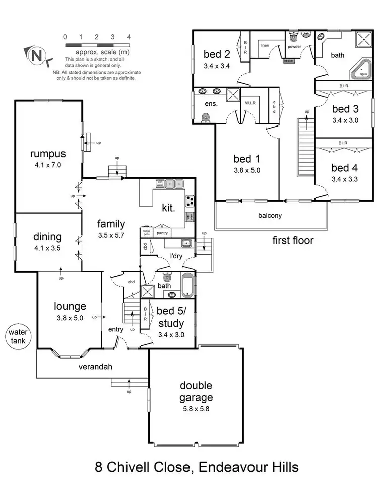 Floorplan of Homely house listing, 8 Chivell Close, Endeavour Hills VIC 3802