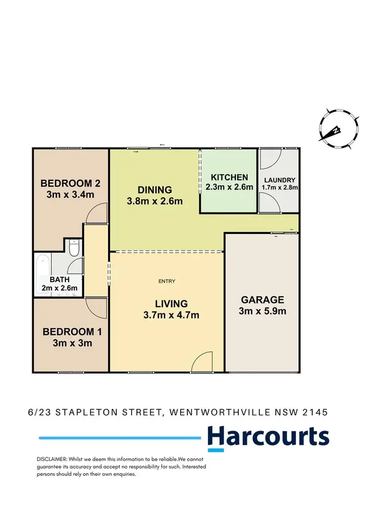 Floorplan of Homely villa listing, 6/23 Stapleton Street, Wentworthville NSW 2145