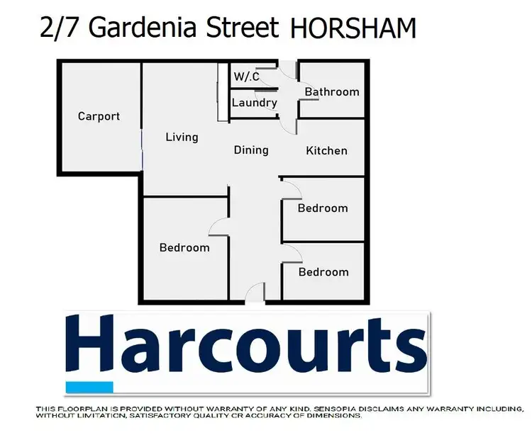 Floorplan of Homely house listing, 1/7 Gardenia Street, Horsham VIC 3400