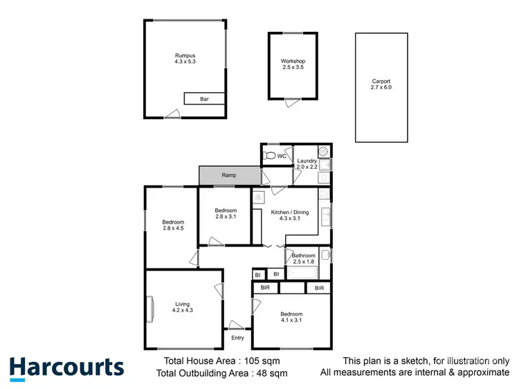 Floorplan of Homely house listing, 3 St Aubyn Square, Moonah TAS 7009