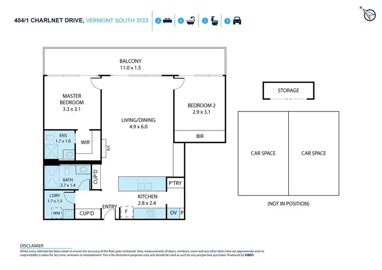 Floorplan of Homely apartment listing, 404/1 Charlnet Drive, Vermont South VIC 3133