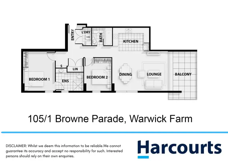 Floorplan of Homely unit listing, 105/1 Browne Parade, Warwick Farm NSW 2170