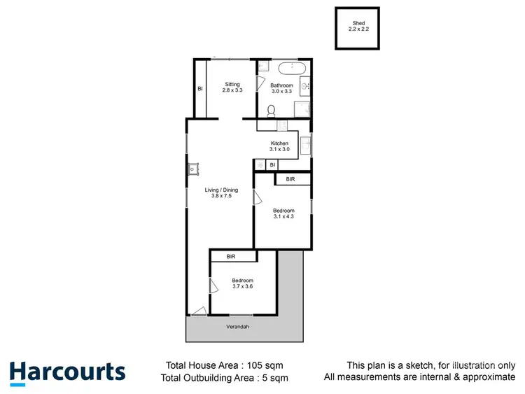 Floorplan of Homely house listing, 14 Rattle Street, New Town TAS 7008