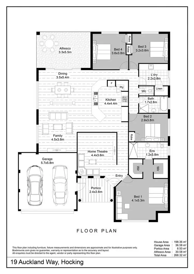 Floorplan of Homely house listing, 19 Auckland Way, Hocking WA 6065