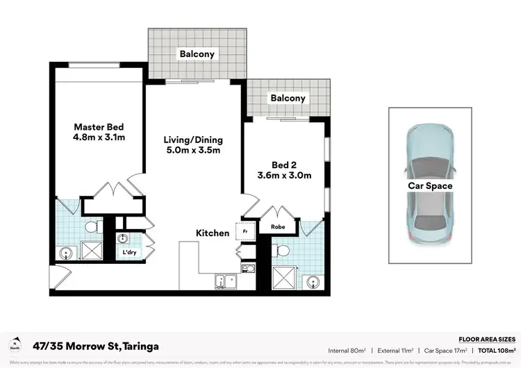 Floorplan of Homely apartment listing, 47/35 Morrow Street, Taringa QLD 4068