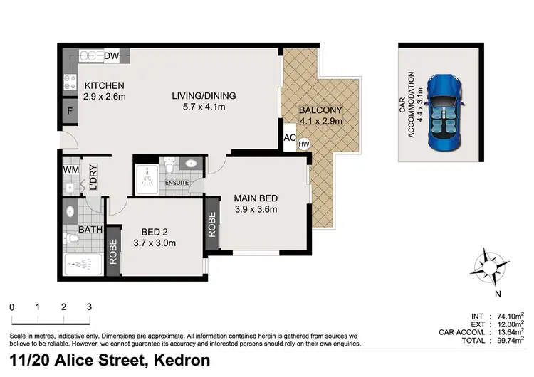 Floorplan of Homely apartment listing, 11/20 Alice Street, Kedron QLD 4031