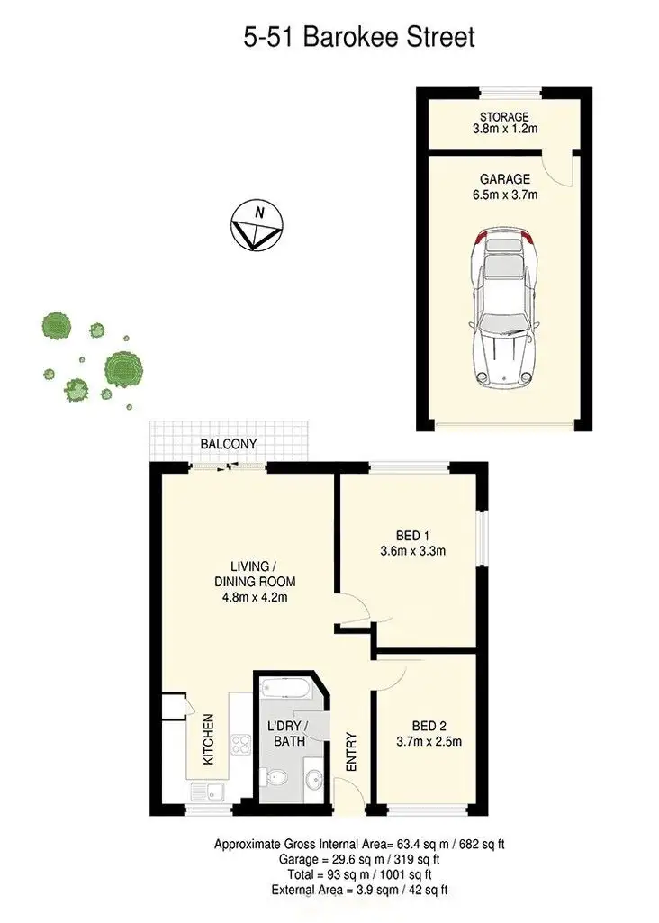 Floorplan of Homely apartment listing, 5/51 Barokee Street, Stafford QLD 4053