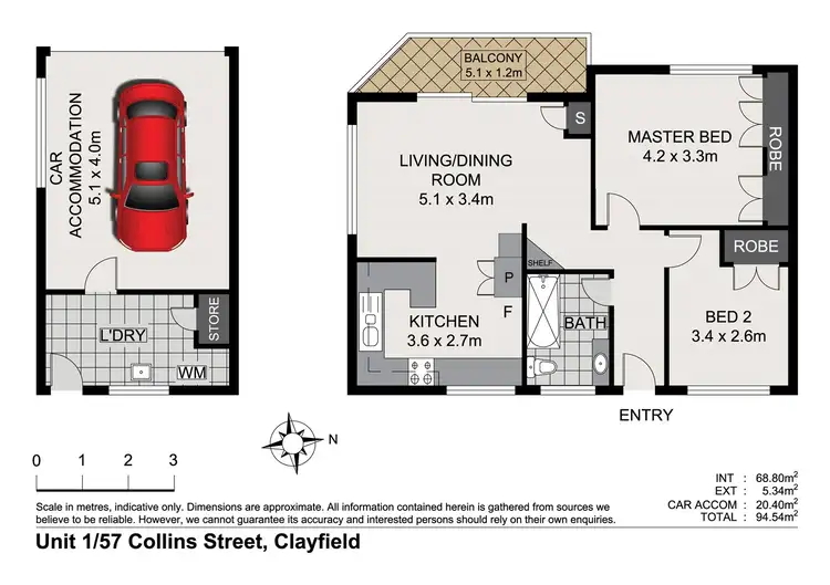 Floorplan of Homely apartment listing, 1/57 Collins St, Clayfield QLD 4011
