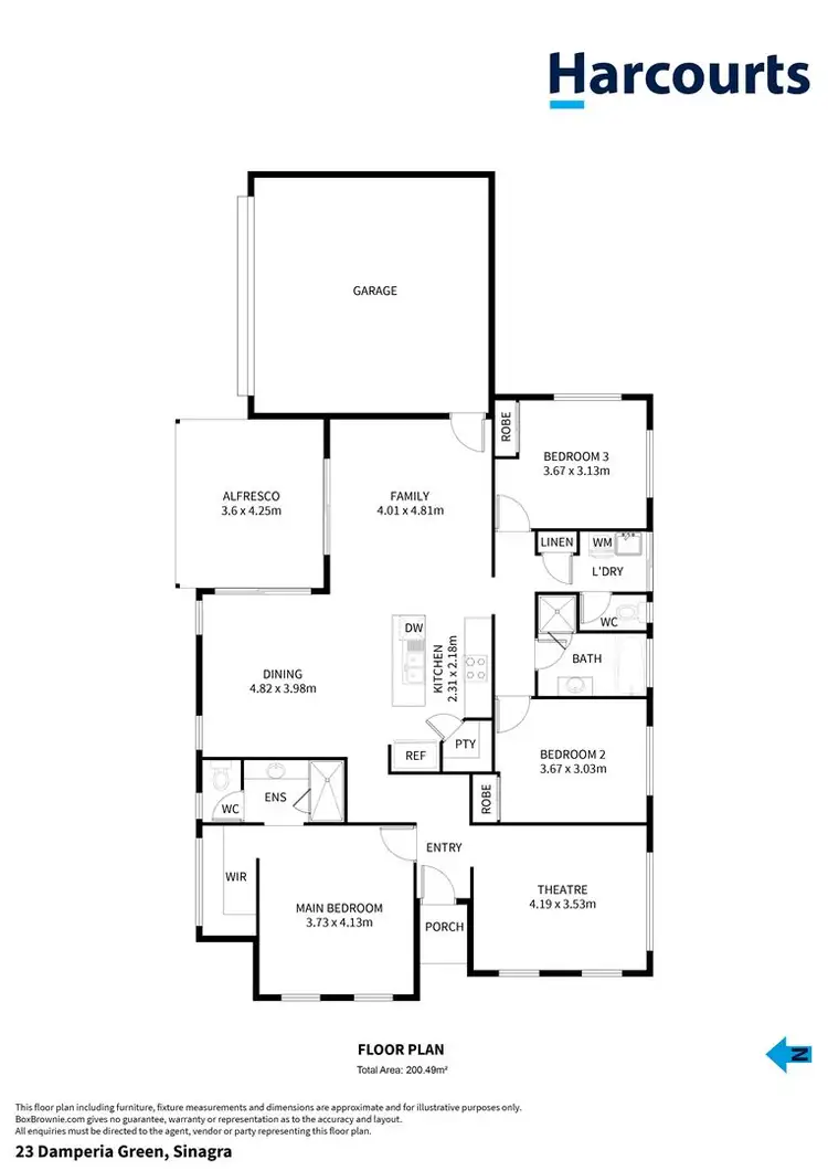 Floorplan of Homely house listing, 23 Damperia Green, Sinagra WA 6065