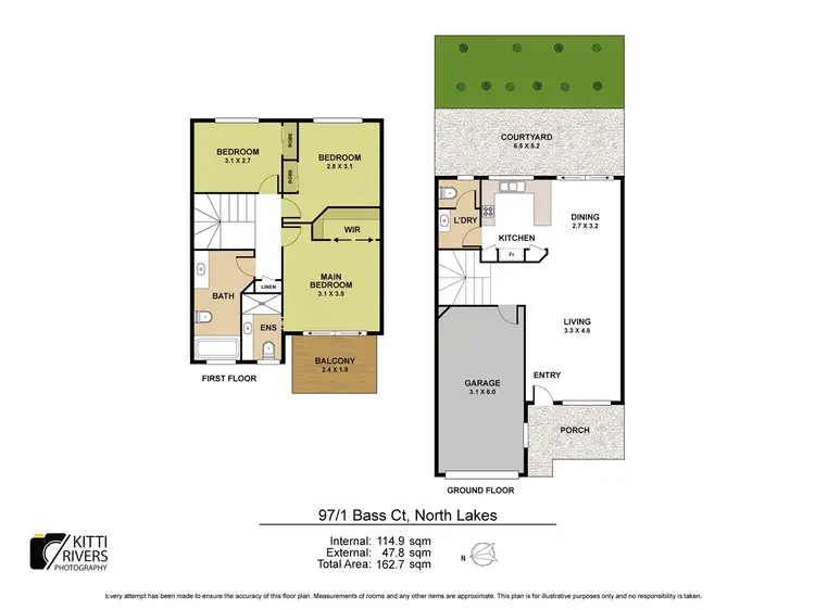 Floorplan of Homely townhouse listing, 97/1 Bass Court, North Lakes QLD 4509