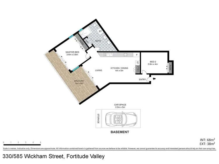 Floorplan of Homely apartment listing, 330/585 Wickham St, Fortitude Valley QLD 4006
