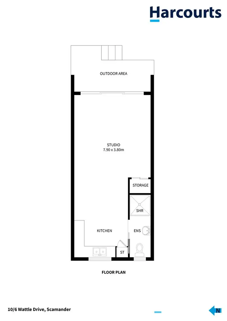 Floorplan of Homely studio listing, 10/6 Wattle Drive, Scamander TAS 7215