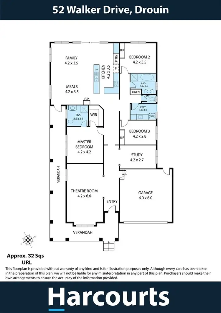 Floorplan of Homely house listing, 52 Walker Drive, Drouin VIC 3818