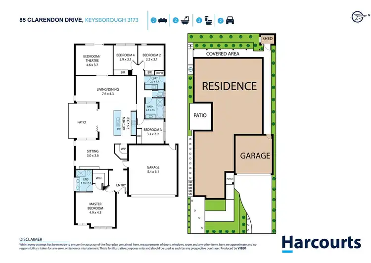 Floorplan of Homely house listing, 85 Clarendon Drive, Keysborough VIC 3173
