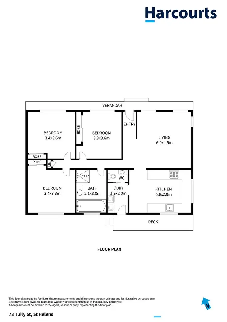 Floorplan of Homely house listing, 73 Tully Street, St Helens TAS 7216